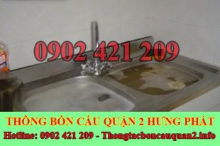 Thông tắc bồn rửa bát bị trào ngược Quận 2 BH 5năm 0909994175