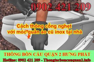 Cách thông cống nghẹt với móc quần áo cũ inox tại nhà