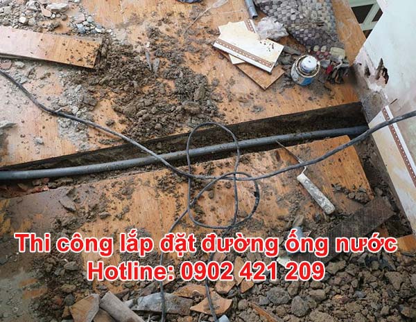 Thi công lắp đặt đường ống nước tại quận 2