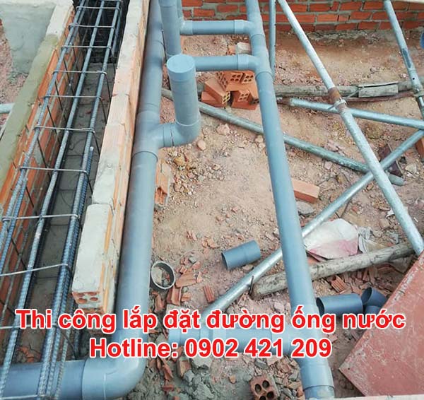 Thi công lắp đặt đường ống nước tại quận 2